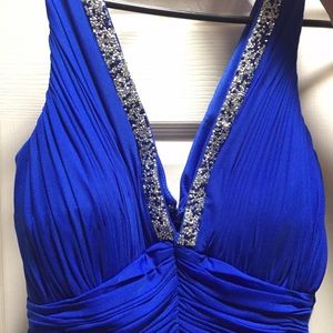 Long blue prom dress, just like brand new!